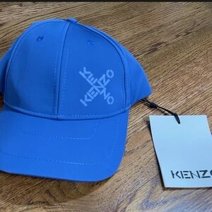 KENZO Cross Logo Print Baseball Cap Blue 5AC221 F21 70 NWT